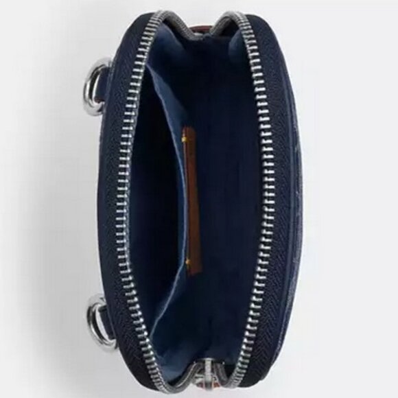 Coach Deep Blue Signature Denim Phone Bag, Wallet, Chain Triple Bundle, NWT - Picture 8 of 11
